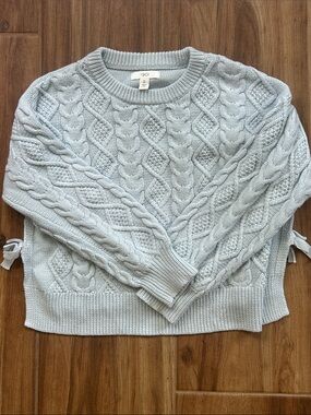 1901 Girls Light Blue Cable Knit Sweater 8/10